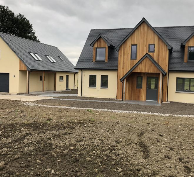 wooden faced new house