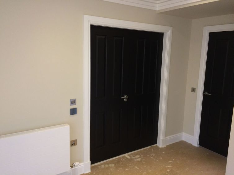 Black double doors