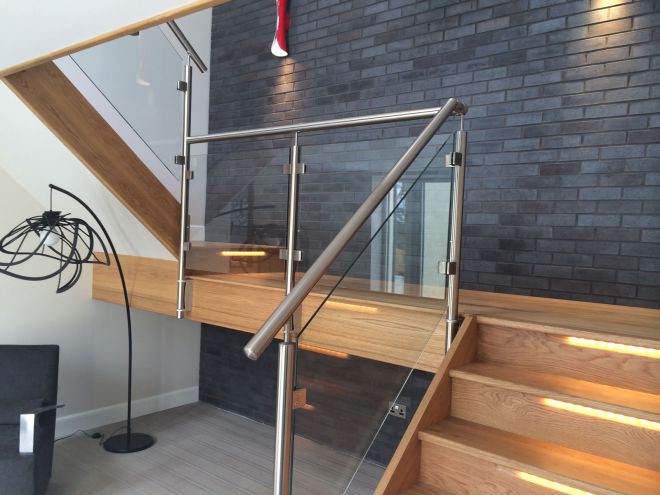 stairs with lights