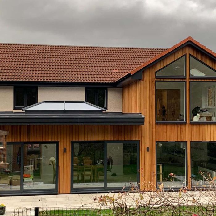 Modern wood panelled House extension aberdeen